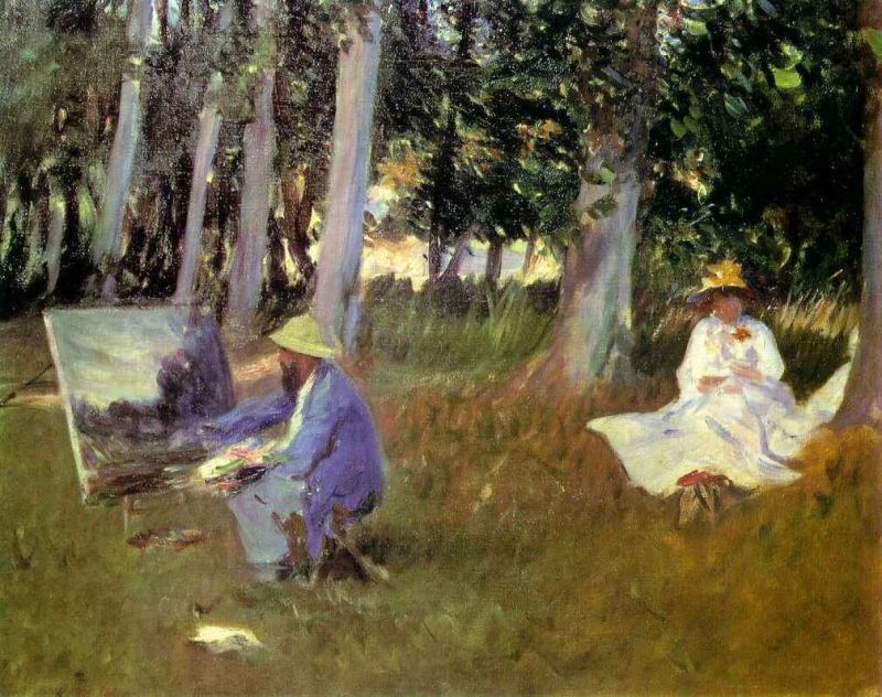 sargent john singer - claude monet painting in a garden near giverny [1885].jpg